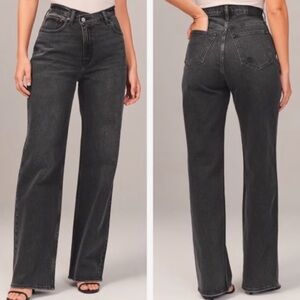 Abercrombie & Fitch Women's Black Straight Leg Jeans